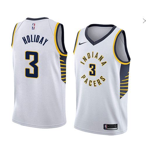 Camiseta Aaron Holiday 3 Indiana Pacers Association 2018 Blanco Hombre