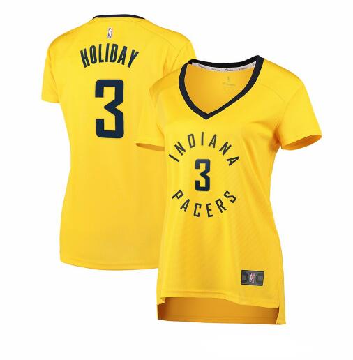 Camiseta Aaron Holiday 3 Indiana Pacers statement edition Amarillo Mujer