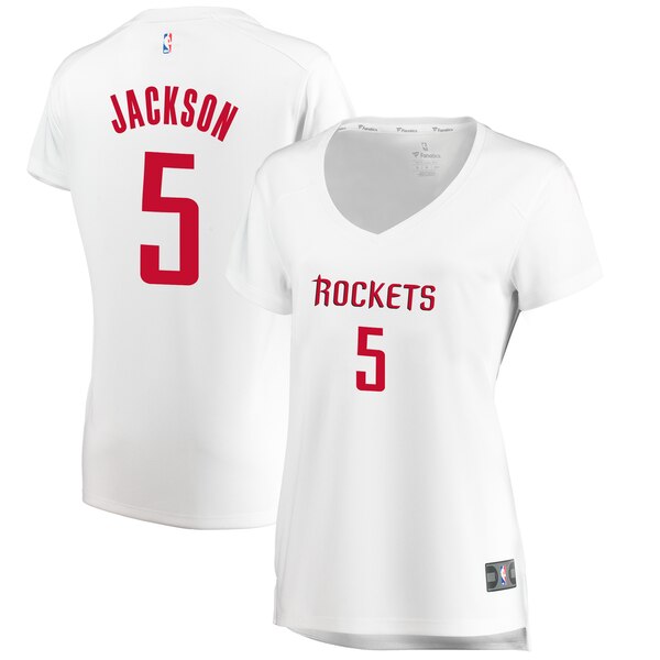 Camiseta Aaron Jackson 5 Houston Rockets association edition Blanco Mujer