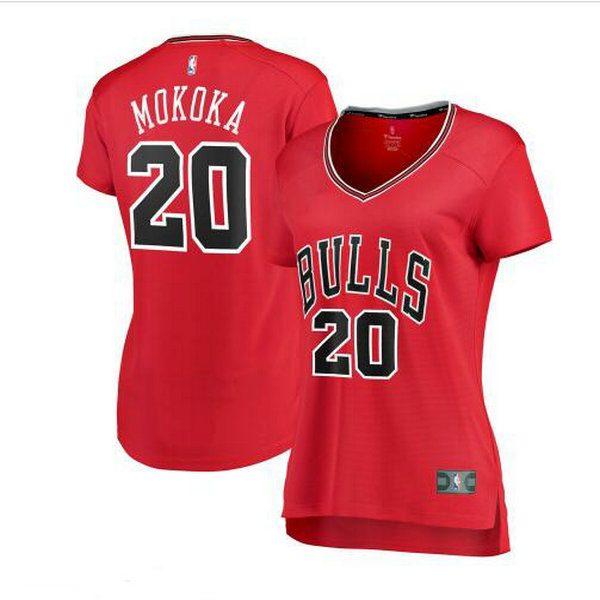 Camiseta Adam Mokoka 20 Chicago Bulls icon edition Rojo Mujer