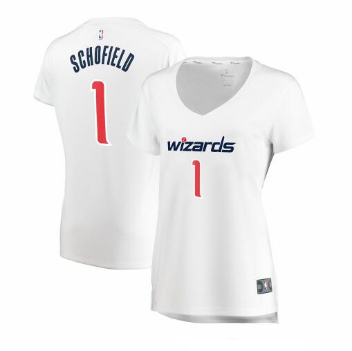 Camiseta Admiral Schofield 1 Washington Wizards association edition Blanco Mujer