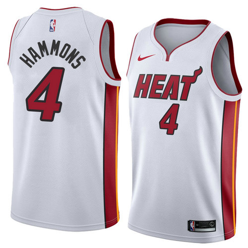 Camiseta Aj Hammons 4 Miami Heat Association 2018 Blanco Hombre