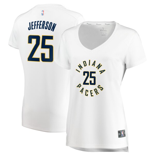 Camiseta Al Jefferson 25 Indiana Pacers association edition Blanco Mujer