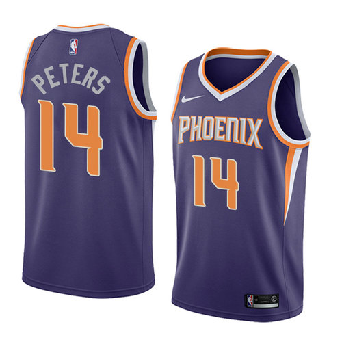 Camiseta Alec Peters 14 Phoenix Suns Icon 2018 Púrpura Hombre