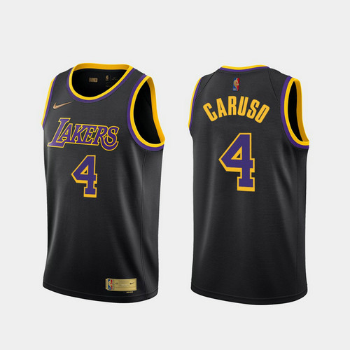 Camiseta Alex Caruso 4 Los Angeles Lakers 2020-21 Earned Edition negro Hombre