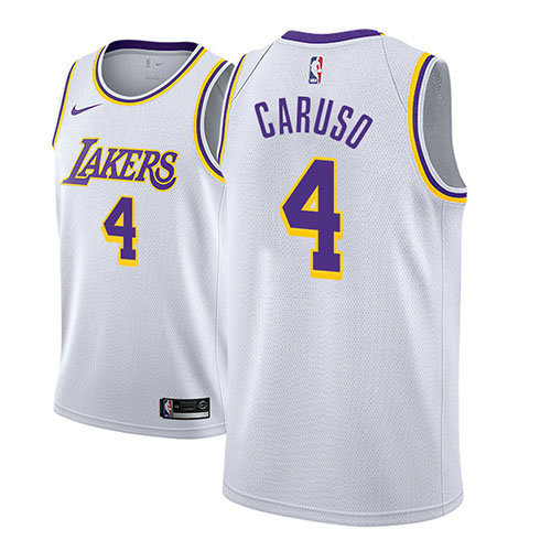 Camiseta Alex Caruso 4 Los Angeles Lakers Association 2018-19 Blanco Hombre