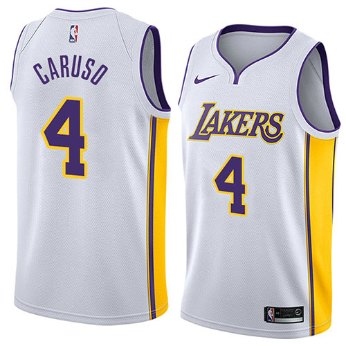 Camiseta Alex Caruso 4 Los Angeles Lakers Association 2018 Blanco Hombre