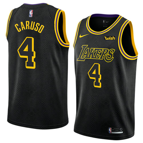 Camiseta Alex Caruso 4 Los Angeles Lakers Ciudad 2018 Negro Hombre