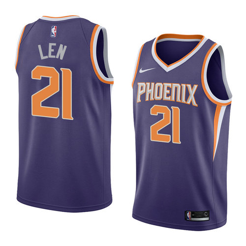 Camiseta Alex Len 21 Phoenix Suns Icon 2018 Púrpura Hombre