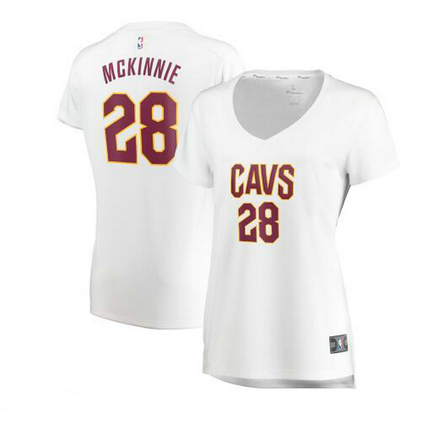 Camiseta Alfonzo McKinnie 28 Cleveland Cavaliers association edition Blanco Mujer