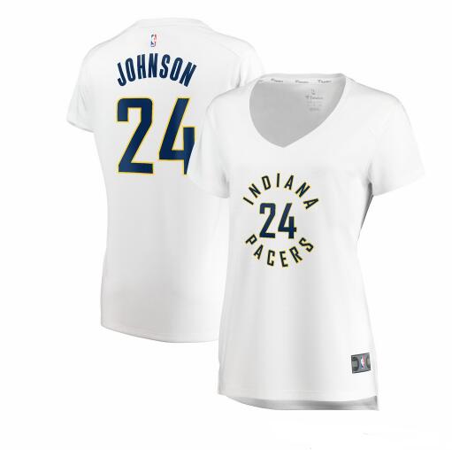 Camiseta Alize Johnson 24 Indiana Pacers association edition Blanco Mujer