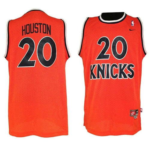 Camiseta Allan Houston 20 New York Knicks Retro Naranja Hombre