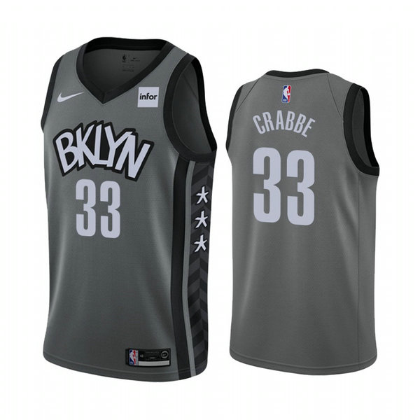 Camiseta Allen Crabbe 33 Brooklyn Nets 2020-21 Temporada Statement Gris Hombre