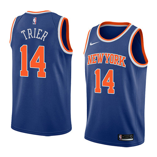 Camiseta Allonzo Trier 14 New York Knicks Icon 2018 Azul Hombre