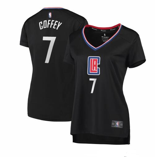 Camiseta Amir Coffey 7 Los Angeles Clippers statement edition Negro Mujer