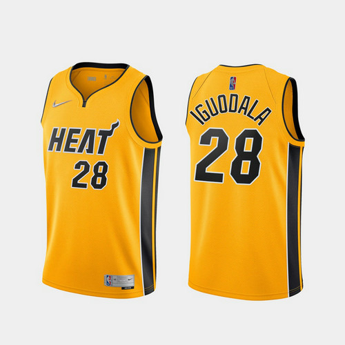 Camiseta Andre Iguodala 28 Miami Heat 2020-21 Earned Edition amarillo Hombre