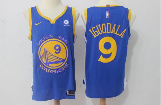 Camiseta Andre Iguodala 9 Golden State Warriors Baloncesto Azul Hombre