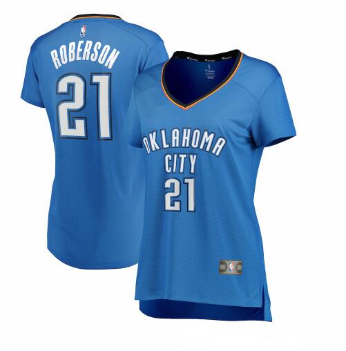 Camiseta Andre Roberson 21 Oklahoma City Thunder icon edition Azul Mujer