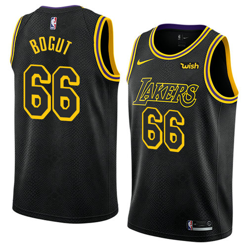 Camiseta Andrew Bogut 66 Los Angeles Lakers Ciudad 2018 Negro Hombre