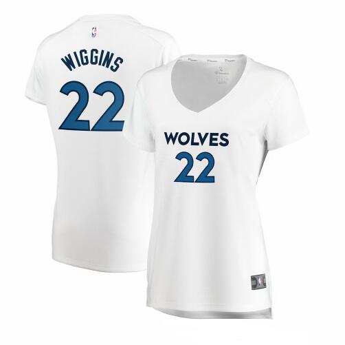 Camiseta Andrew Wiggin 22 Minnesota Timberwolves association edition Blanco Mujer