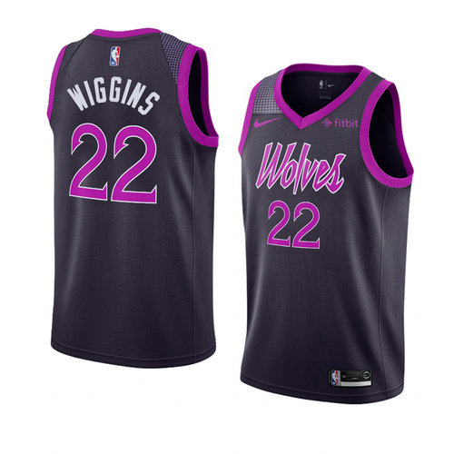 Camiseta Andrew Wiggins 22 Minnesota Timberwolves Ciudad 2018-19 Púrpura Hombre