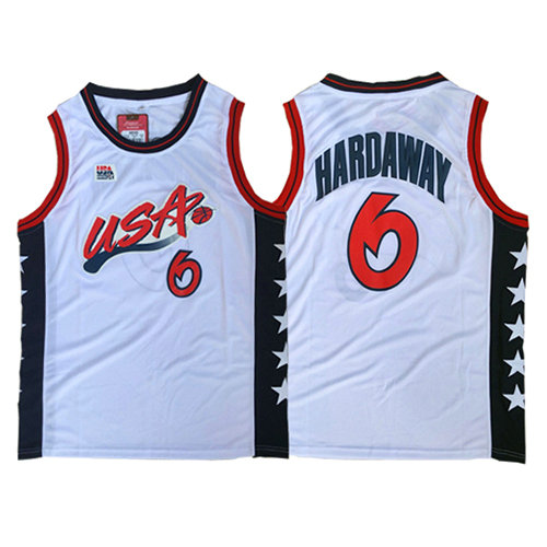Camiseta Anfernee Hardaway 6 USA 1996 Blanco Hombre