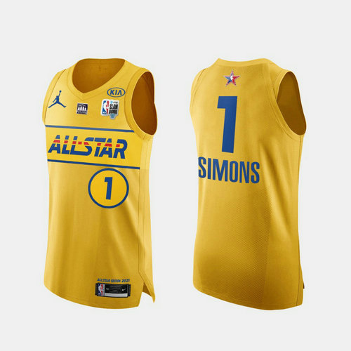 Camiseta Anfernee Simons Blazers 1 All Star 2021 oro Hombre
