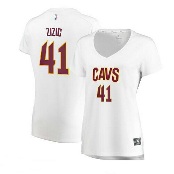 Camiseta Ante Zizic 41 Cleveland Cavaliers association edition Blanco Mujer
