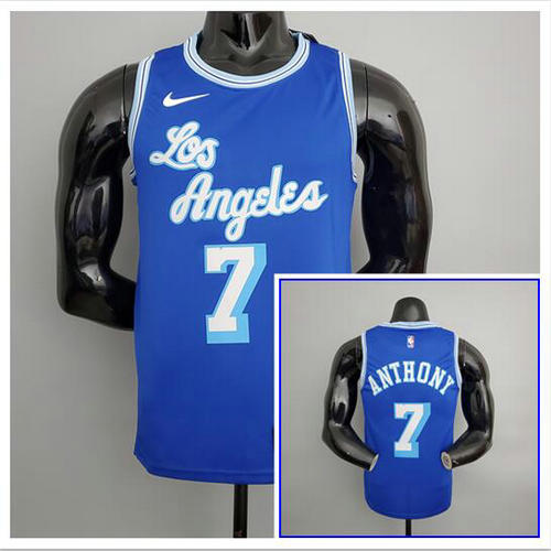 Camiseta Anthony 7 Los Angeles Lakers 2021 Retro Azul Hombre