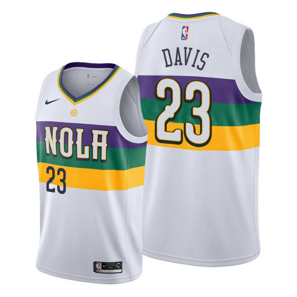 Camiseta Anthony Davis 23 New Orleans Pelicans 2020-21 Temporada Statement Bianca Hombre