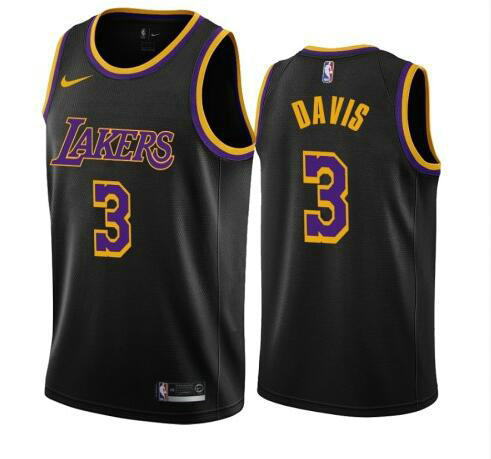 Camiseta Anthony Davis 3 Los Angeles Lakers 2020-21 Earned Edition Swingman negro Hombre