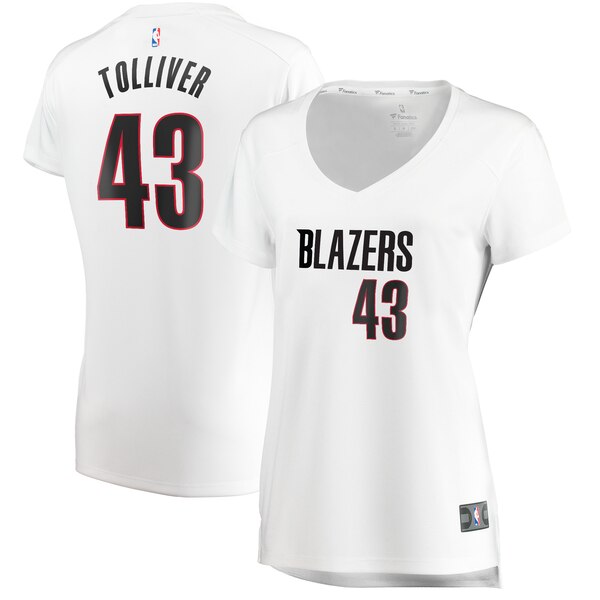 Camiseta Anthony Tolliver 43 Portland Trail Blazers association edition Blanco Mujer
