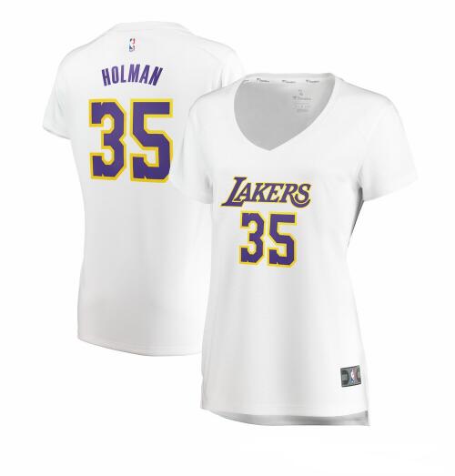Camiseta Aric Holman 35 Los Angeles Lakers association edition Blanco Mujer