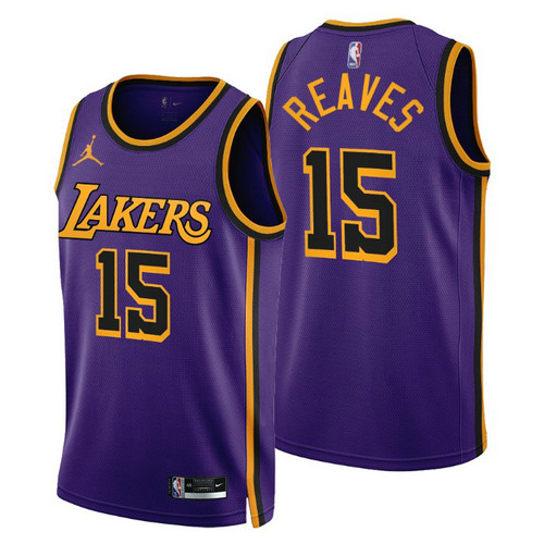 Camiseta Austin Reaves 15 Los Angeles Lakers 2022-2023 Statement Edition púrpura Hombre