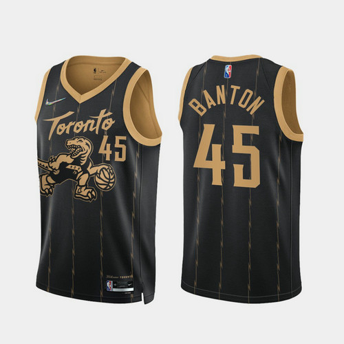 Camiseta BANTON 45 Toronto Raptors 2022 75 aniversario edición de la ciudad Negro Hombre