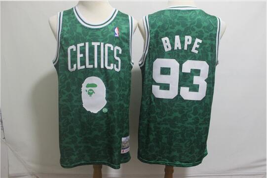 Camiseta BAPE Joint 93 Boston Celtics 2019 Baloncesto Verde Hombre