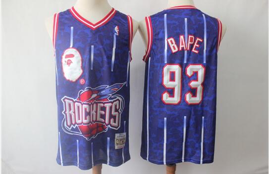 Camiseta BAPE Joint 93 Houston Rockets 2019 Baloncesto Azul Hombre