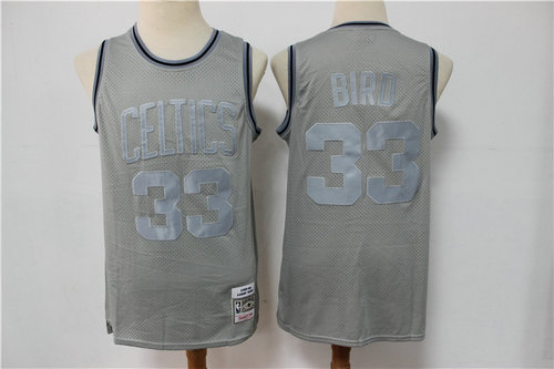Camiseta BIRO 33 Boston Celtics Edición limitada retro Gris Hombre