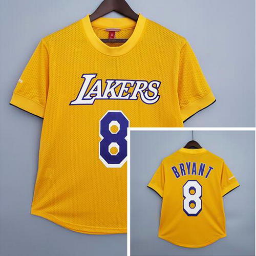 Camiseta BRYANT 8 Los Angeles Lakers Retro Amarillo Hombre