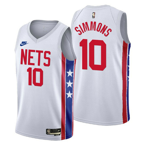 Camiseta Ben Simmons 10 Brooklyn Nets 2022-2023 Classic Edition blanco Hombre