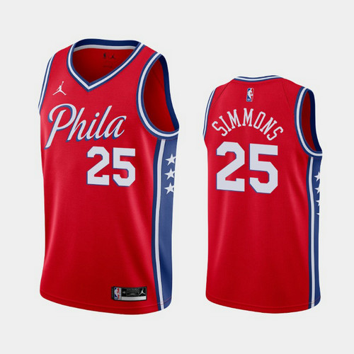 Camiseta Ben Simmons 25 Philadelphia 76ers 2020-21 Statement Rojo Hombre