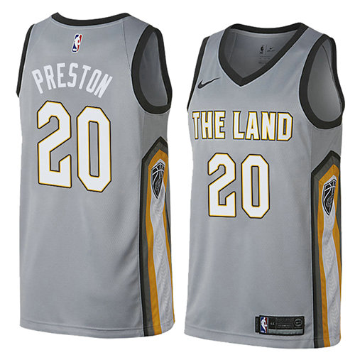 Camiseta Billy Preston 20 Cleveland Cavaliers Ciudad 2018 Gris Hombre
