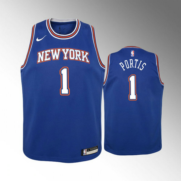 Camiseta Bobby Portis 1 New York Knicks Azul Niño