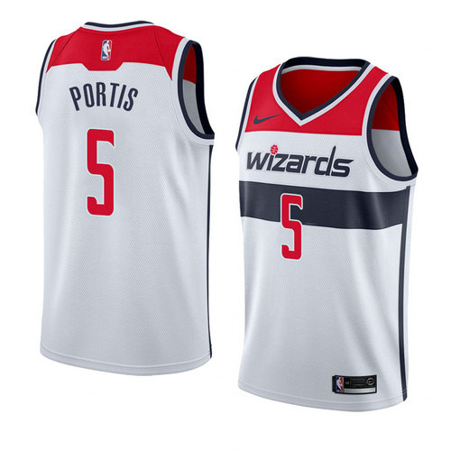 Camiseta Bobby Portis 5 Washington Wizards Association 2018 Blanco Hombre