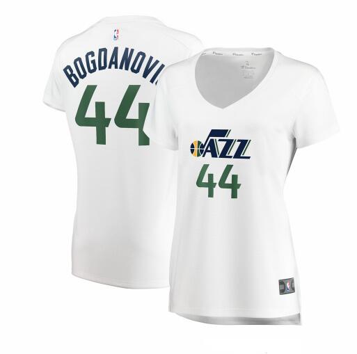 Camiseta Bojan Bogdanovic 44 Utah Jazz icon edition Blanco Mujer
