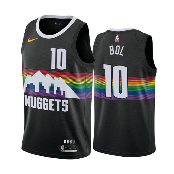 Camiseta Bol Bol 10 Denver Nuggets 2020-21 Temporada Statement Negro Hombre