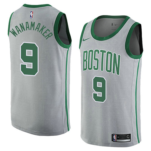 Camiseta Brad Wanamaker 9 Boston Celtics Ciudad 2018 Gris Hombre