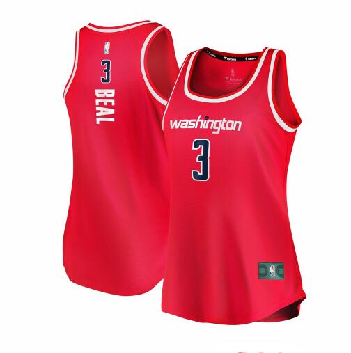 Camiseta Bradley Beal 3 Washington Wizards clasico Rojo Mujer