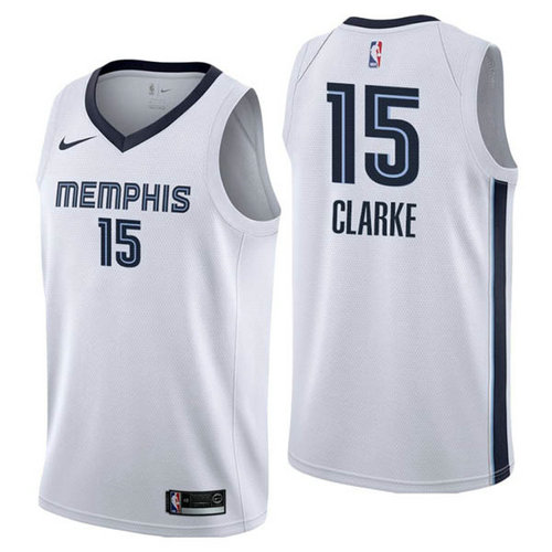 Camiseta Brandon Clarke 15 Memphis Grizzlies 2018-2019 blanca Hombre