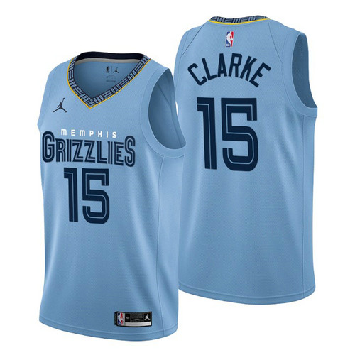 Camiseta Brandon Clarke 15 Memphis Grizzlies 2022-2023 Statement Edition azul Hombre
